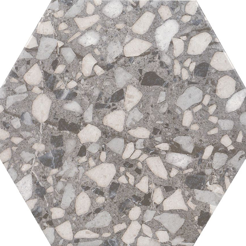 Terrahex Grey Matt Wall & Floor Tile 23cm x 27cm