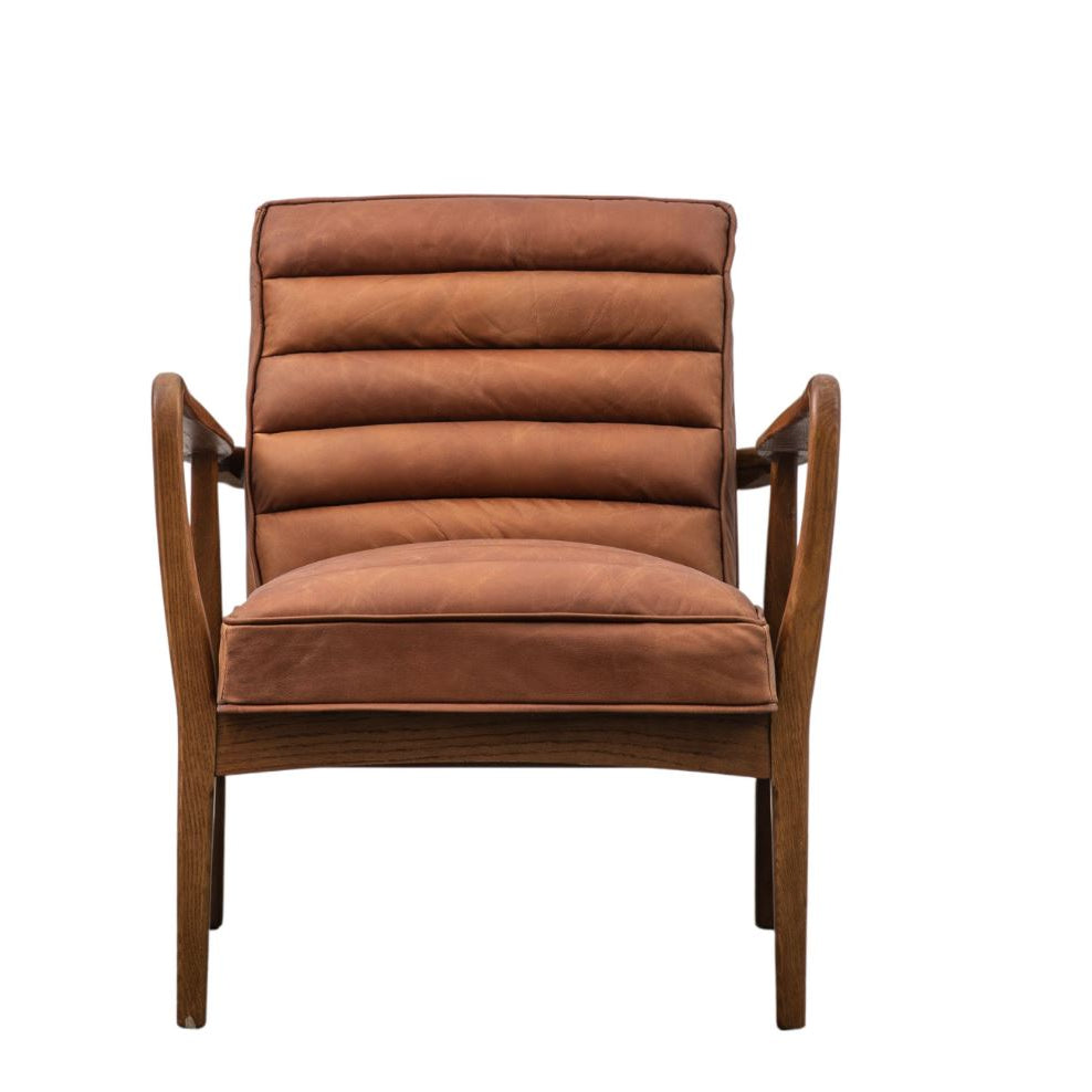 Dayton Vintage Brown Leather Armchair