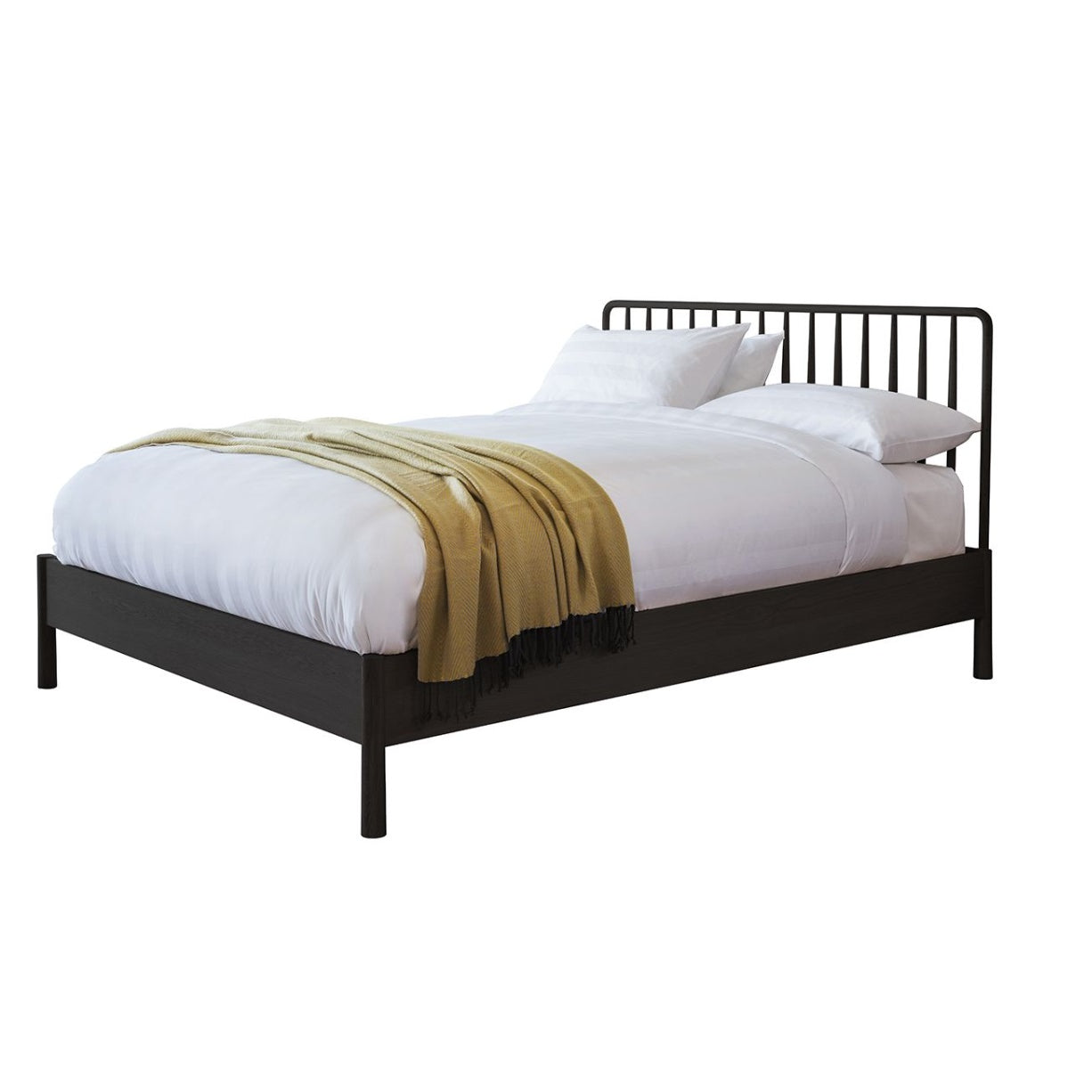 Oak Haven Black Double Spindle Bed