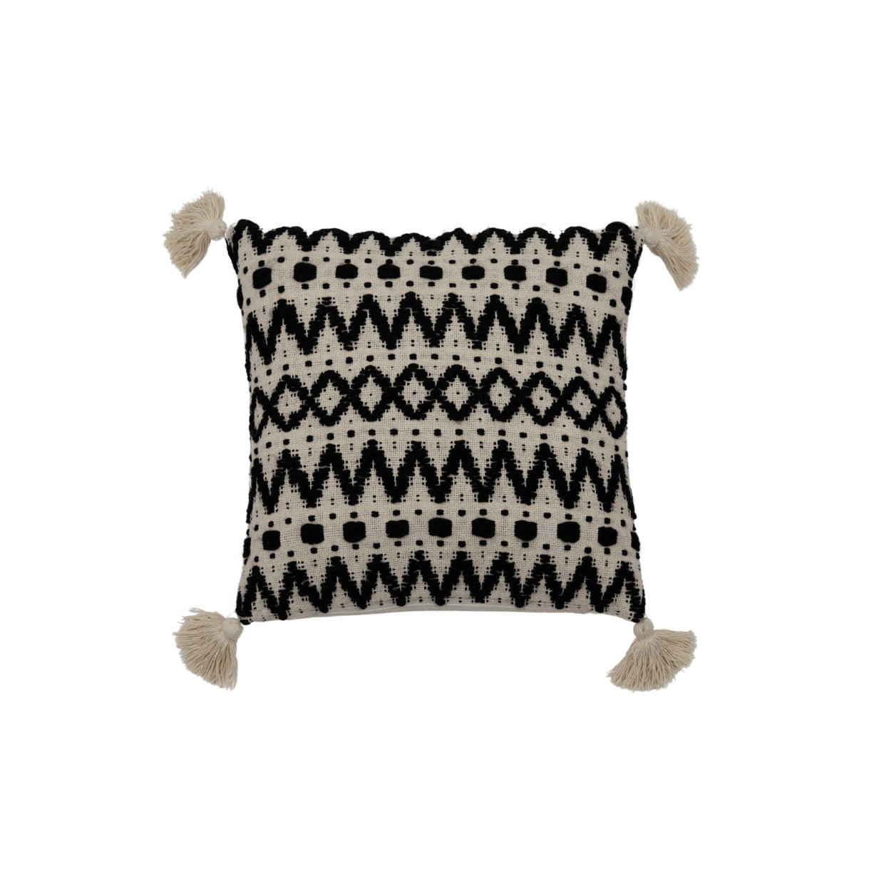 Black & Cream Quilted Pillow