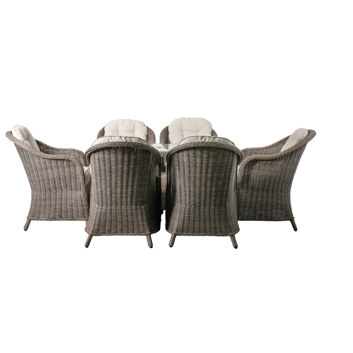 Cappuccino Weave 6 Seat Outdoor Dining Set