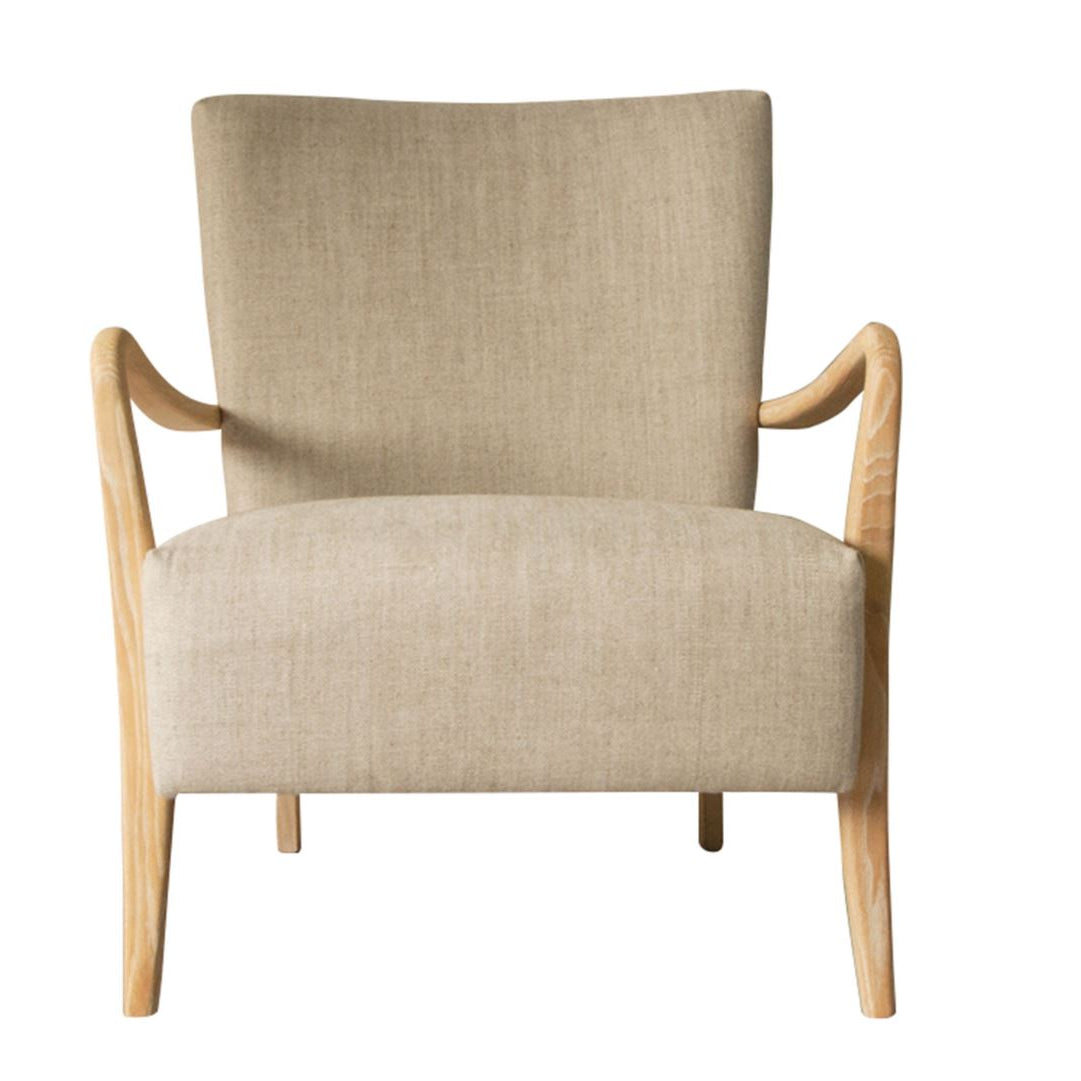 Chesterfield Natural Linen Armchair