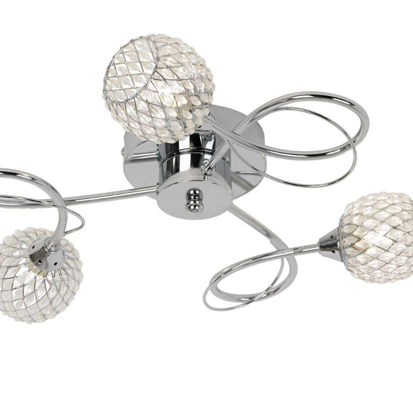 Nautical 3 Bulb Ceiling Light Chrome