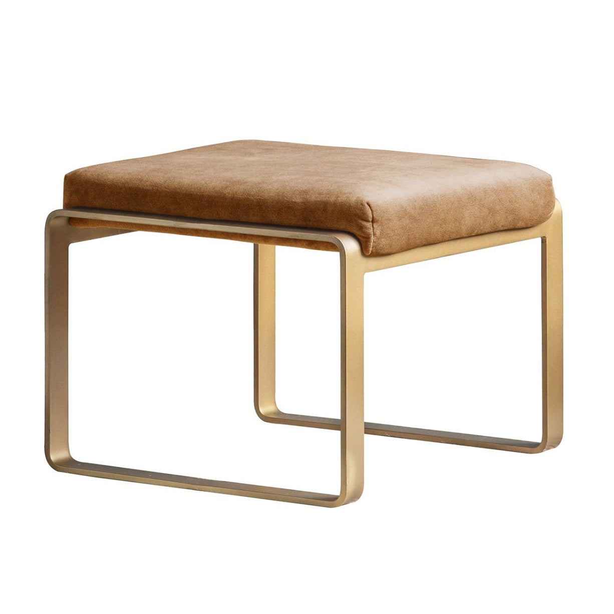 Golden Suede Lounge Footstool