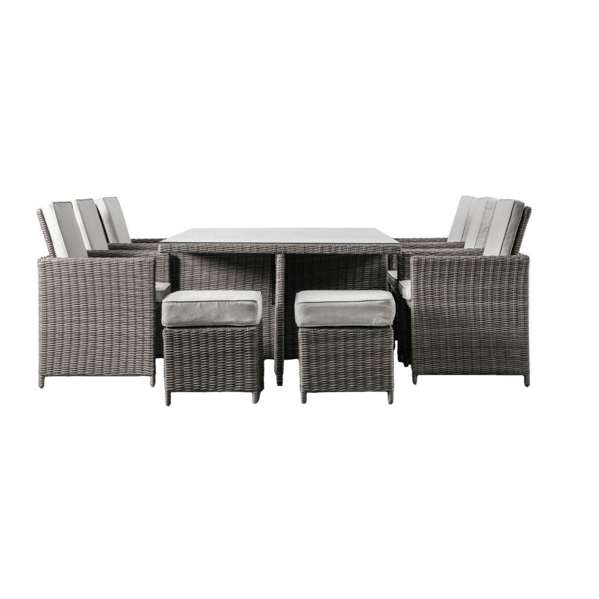 Cappuccino Weave 10 Seater Cube Outdoor Dining Set