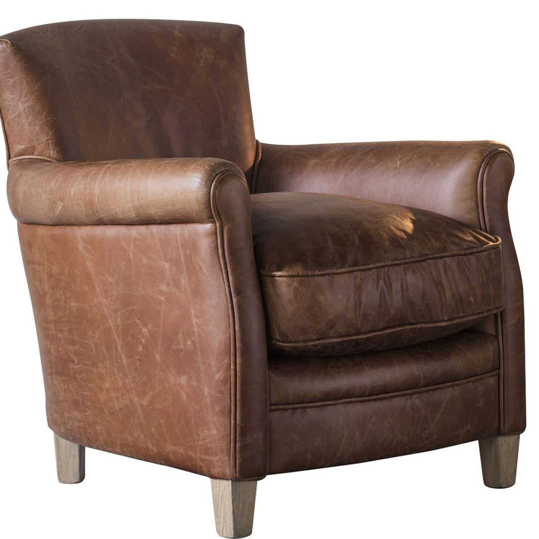 Timeless Tradition Vintage Brown Leather Armchair