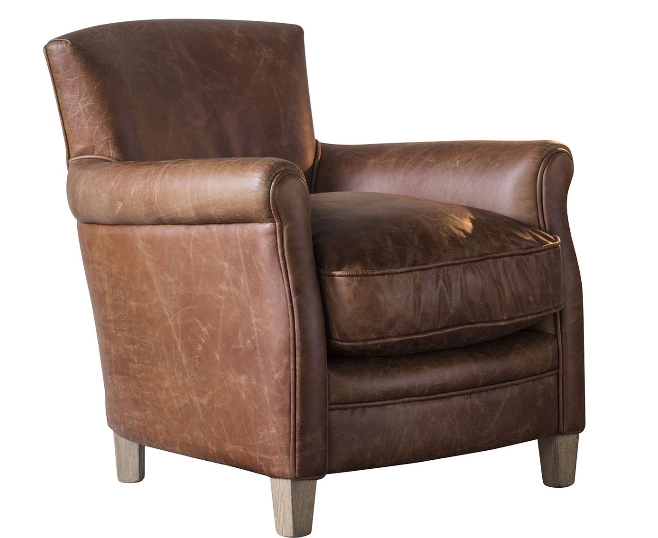 Timeless Tradition Vintage Brown Leather Armchair