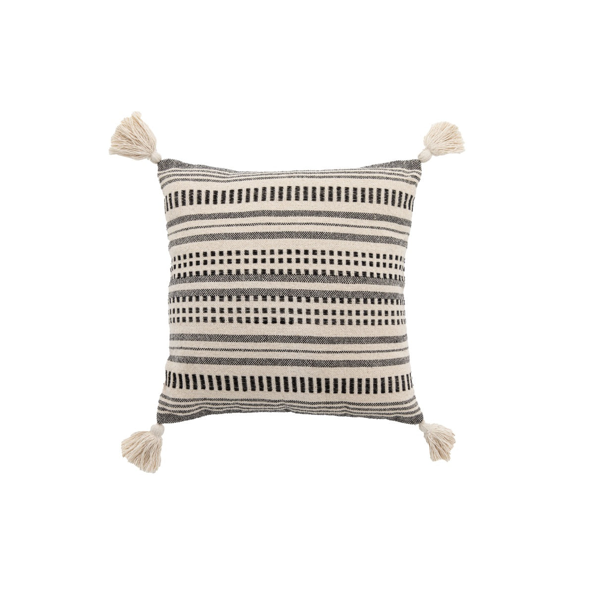 Artisanal Stripe Tassel Cushion Cover