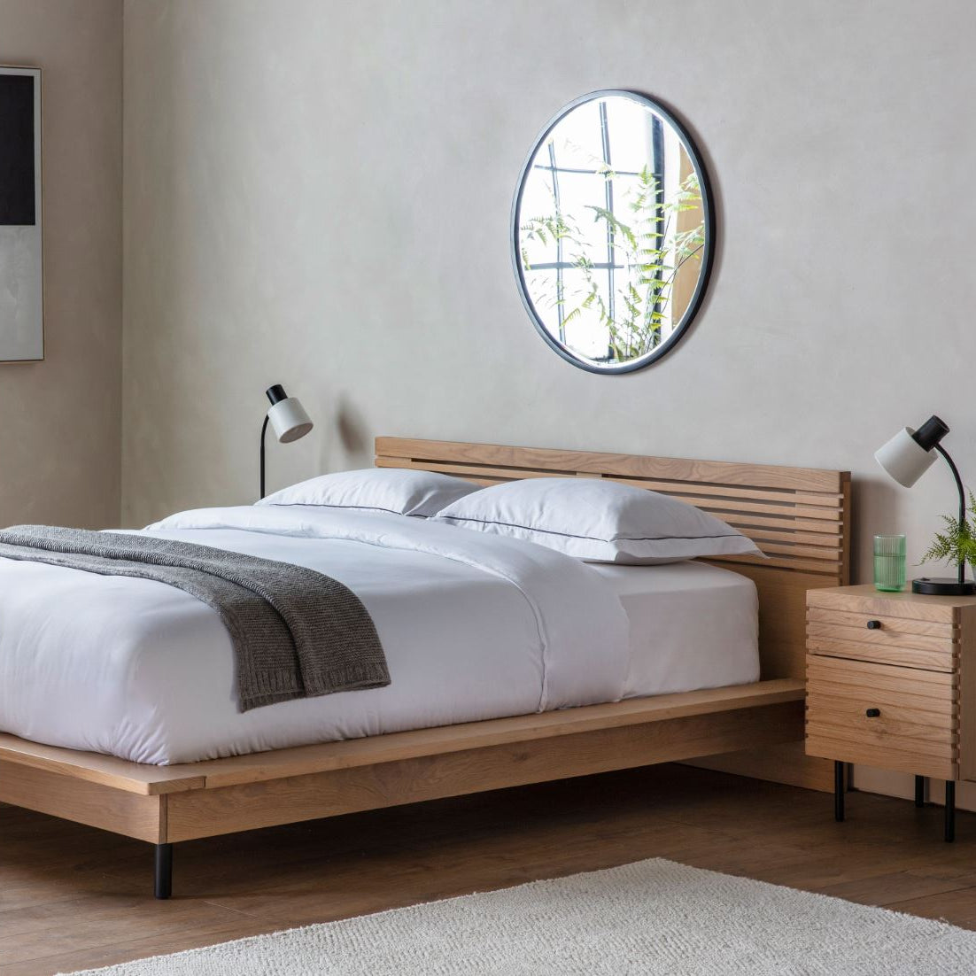 Sunrise Stripe Wooden Platform Bed