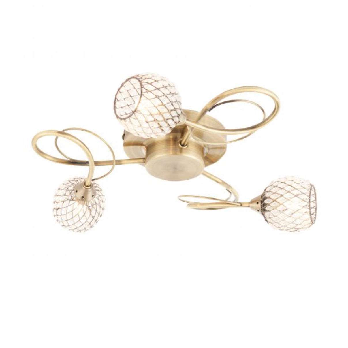 Nautical 3 Bulb Ceiling Light Gold