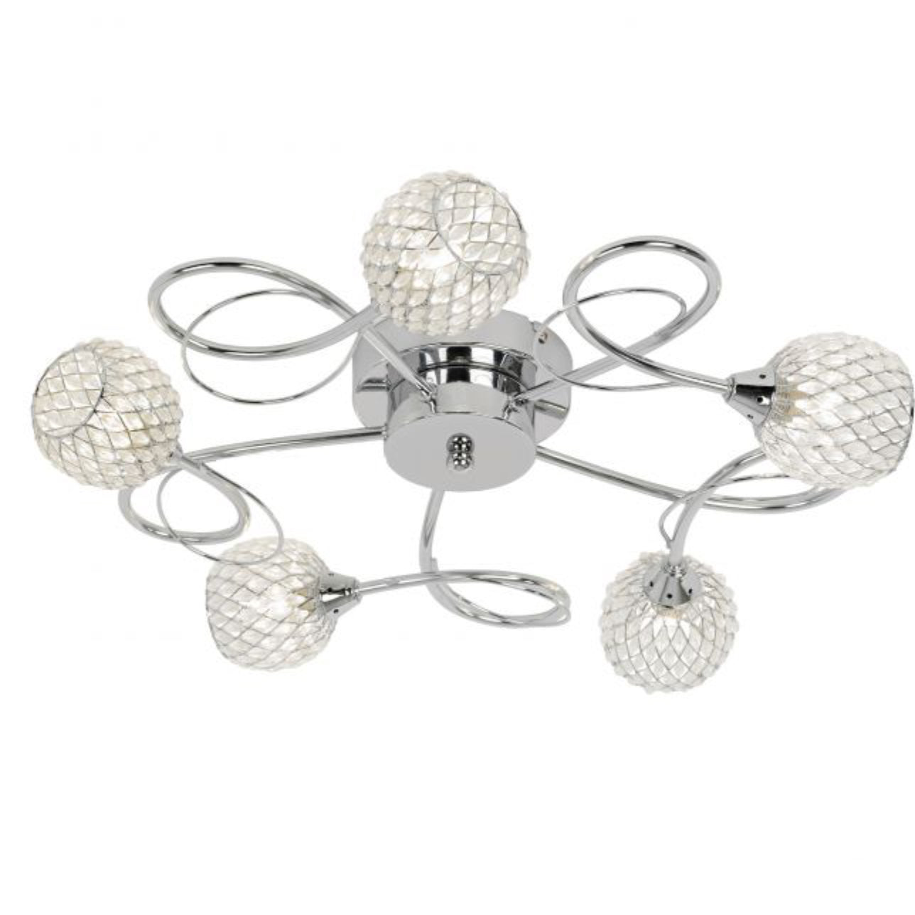 Nautical 5 Bulb Ceiling Light Chrome