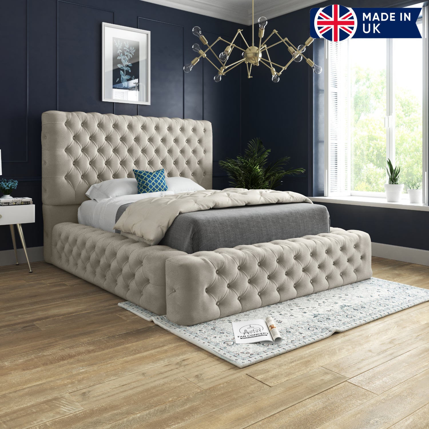 Grand Milan Pleated Upholstery Bed Frame