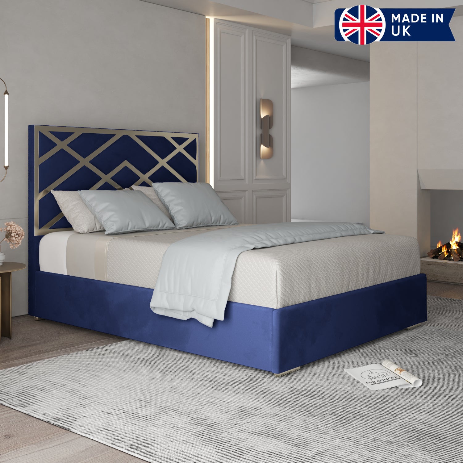 Mayfair Upholstered Soft Velvet Metal Bed Frame