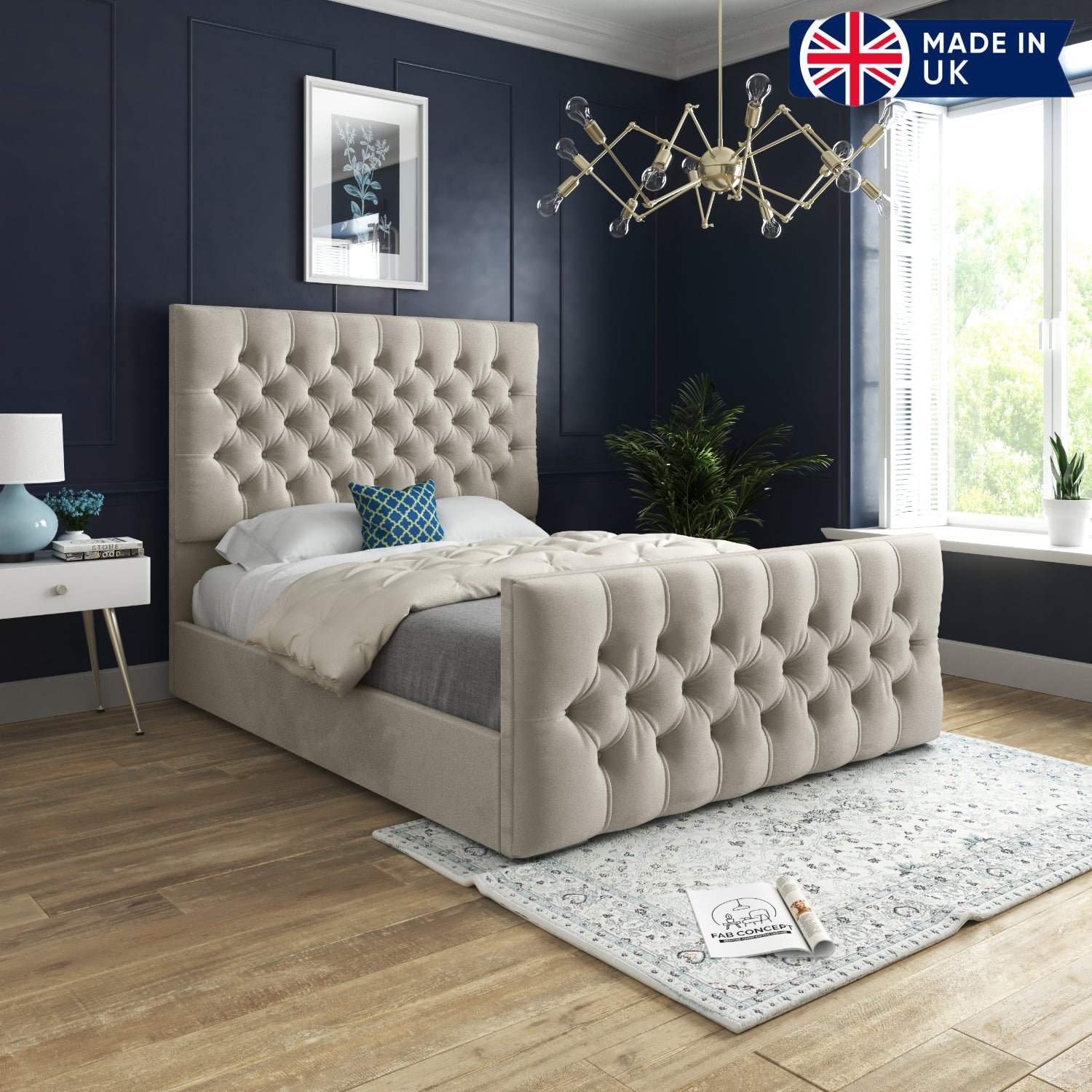 Novara Upholstered Soft Velvet Bed Frame