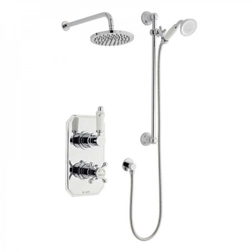 Victora Thermostatic Shower With Slide Rail Kit & OVerhead Drencher