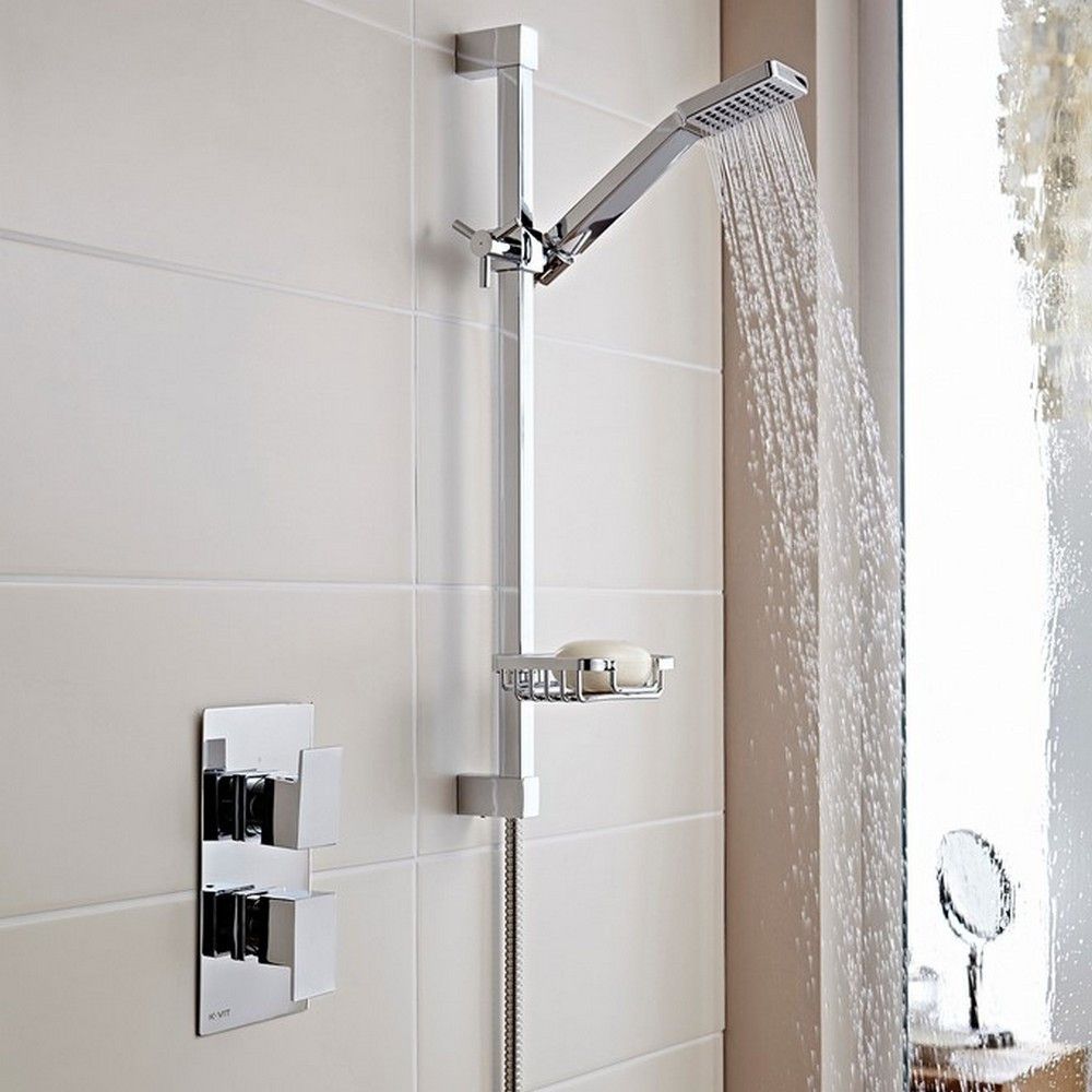 Vitalis Thermostatic Concealed Shower With Adjustable Slide Rail Kit